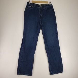 Lee Jeans Womens 8 Medium Blue Denim Straight Dark Wash Preppy Classic Mom